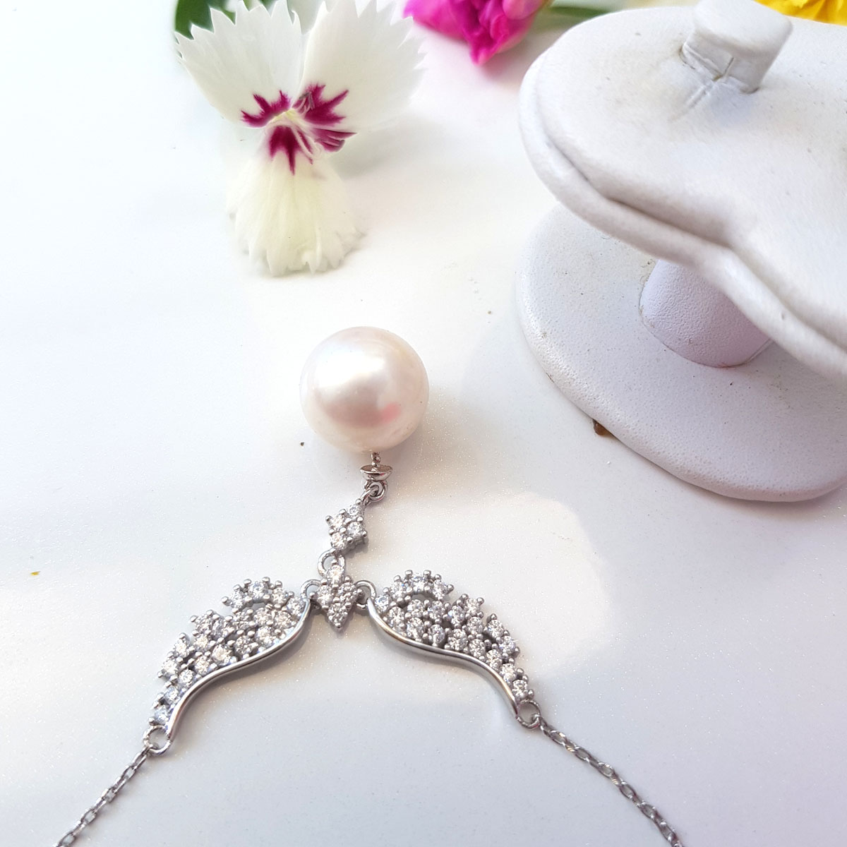 Dây Chuyền Mặt Ngọc Trai Cao Cấp - Đôi Cánh Thiên Thần- Trang Sức Cô Tấm - ANGEL WINGS PEARL - Bạc S925 Nạm Zirco - COTAM0506 + Tặng Kèm Phụ Kiện Bảo Dưỡng