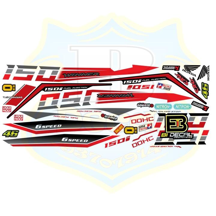 Tem rời xe winner 150 trắng đỏ