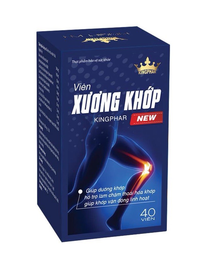 Viên XƯƠNG KHỚP Kingphar New - Hộp 40 viên - Dưỡng Khớp, Giúp Phục Hồi Cấu Trúc Mô Sụn Khớp