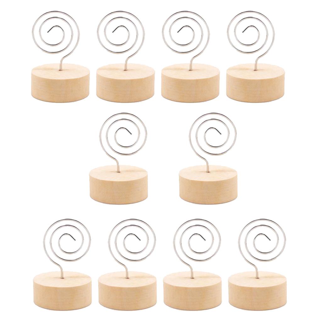 10pcs Wooden Base Place Card Holder Wedding Party Table Name Card Clip