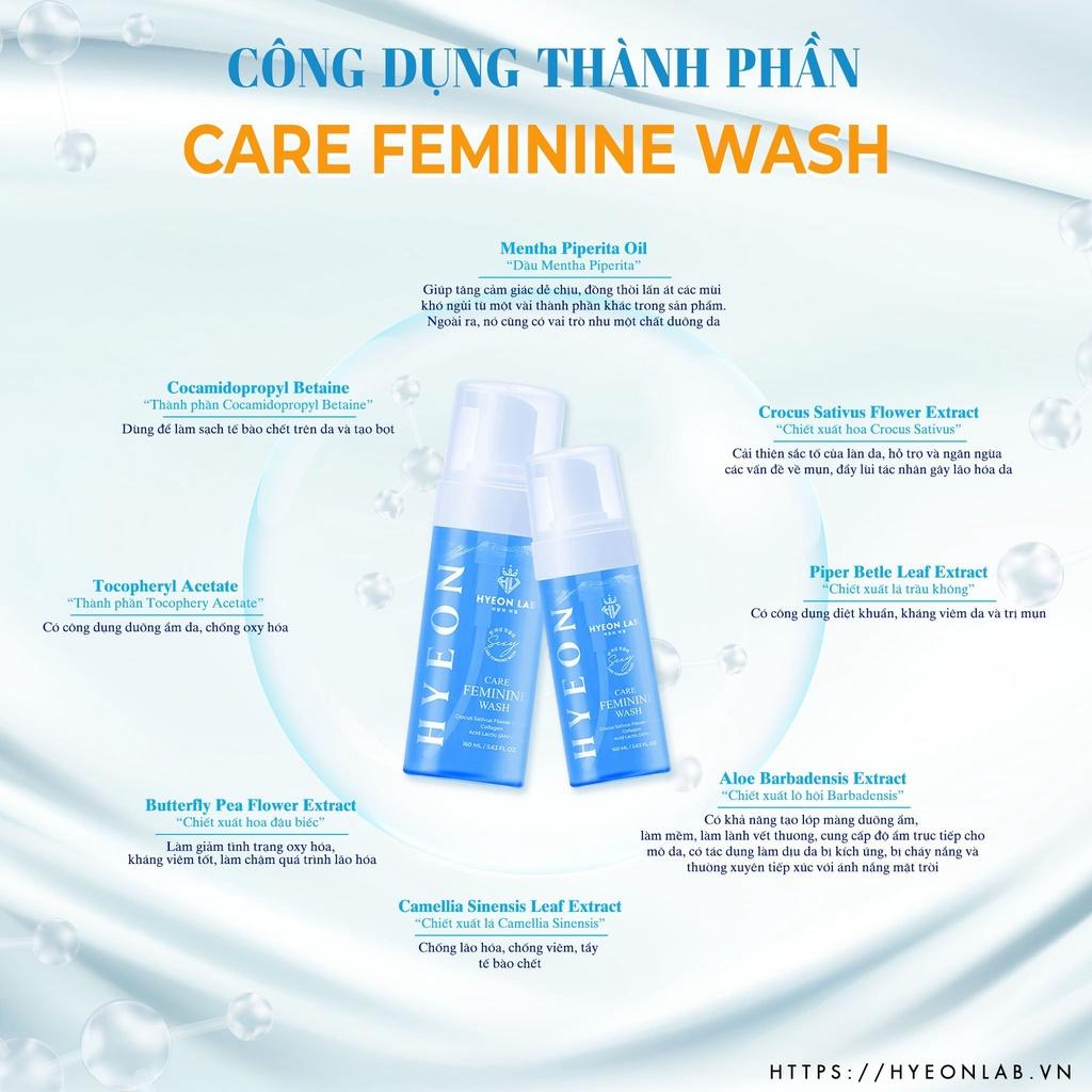 Dung Dịch vệ sinh Care Feminine Wash | Hyeon Lab| cô bé HỒNG-THƠM-KHÍT, Vệ sinh, chống viêm, kháng khuẩn, duy trì độ ẩm