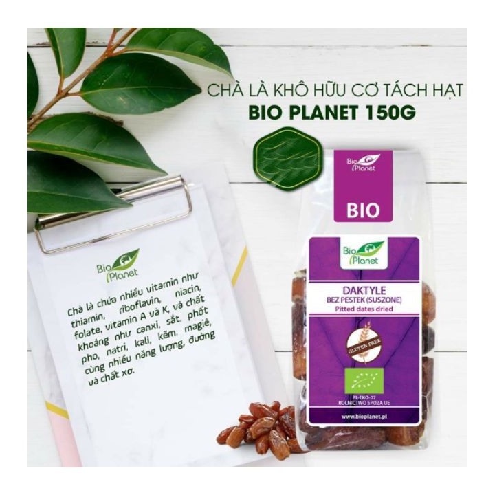 Chà là khô hữu cơ tách hạt Bio Planet 150g