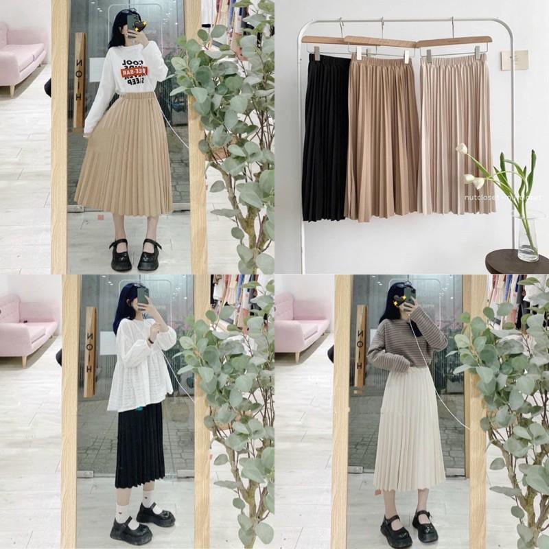 Chân Váy dập Ly MESY SKIRT thiết kế trơn basic