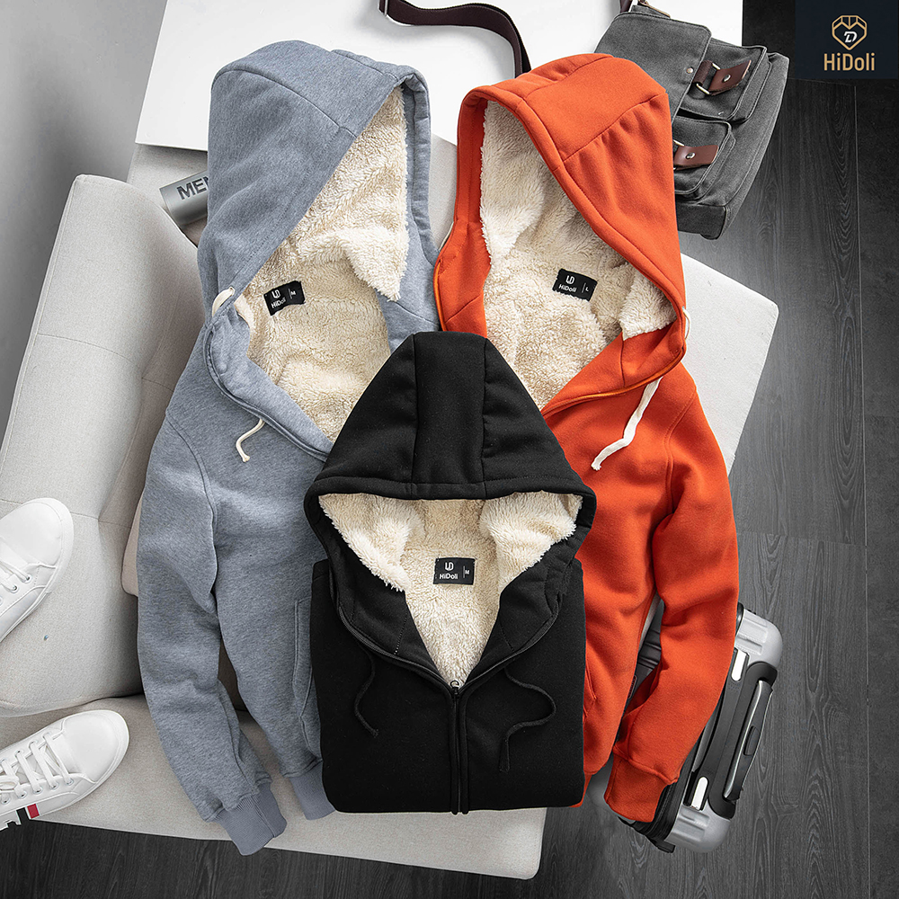 Áo nỉ lót lông nam hoodie mẫu mới cực ấm có túi mũ hàng may kỹ Micado