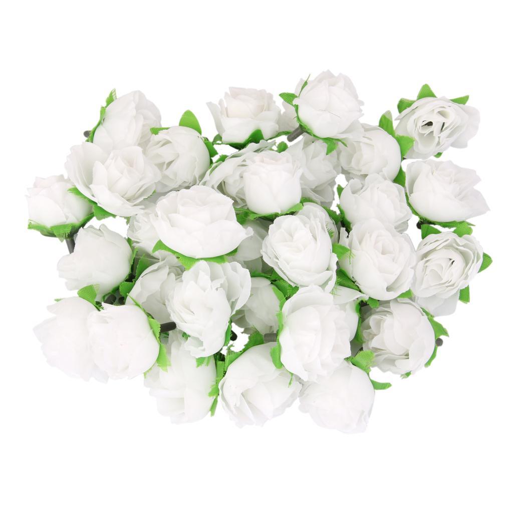 50pcs 3cm Artificial Silk Roses Flower Heads Wedding Decor