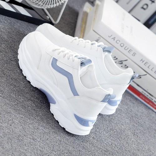 giày bata nữ, giày sneaker nữ giá rẽgiày đẹp, Giày thể thao nữ đế cao da đẹp 05 siêu hot , mới nhất 2021 (xanh và hồng)