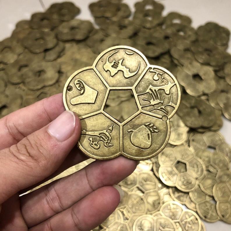 Đồng Xu Hoa Mai 5 Cánh Phong Thuỷ Tài Lộc May Mắn Bỏ Bóp Ví, Tủ Thờ, Két Sắt Ý Nghĩa