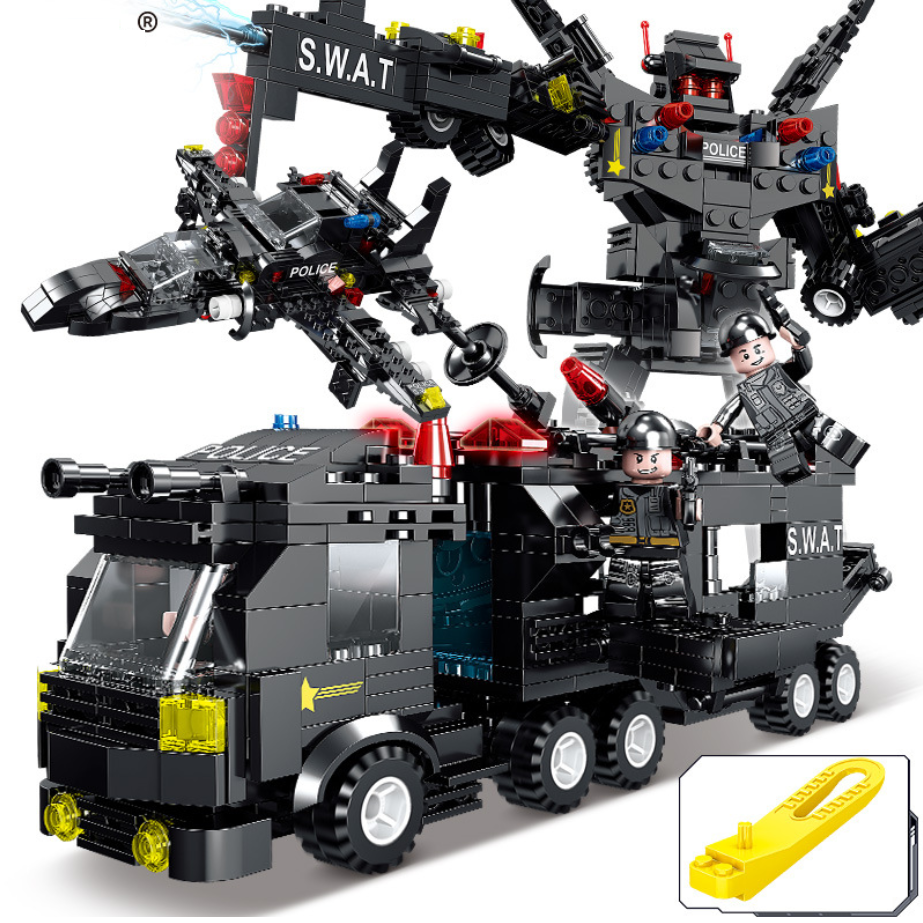 BỘ ĐỒ CHƠI LẮP GHÉP XẾP HÌNH CẢNH SÁT,Lắp Ghép OTO, ROBOT, THUYỀN, TRỰC THĂNG, Lắp ráp chiến hạm
