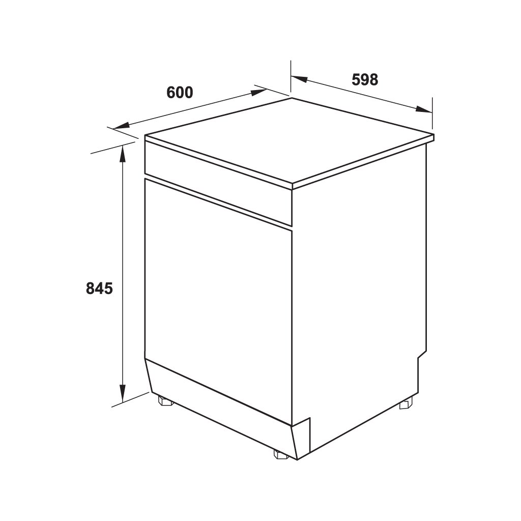 MÁY RỬA CHÉN ĐỘC LẬP HAFELE HDW-F60G/535.29.590 - HÀNG CHÍNH HÃNG