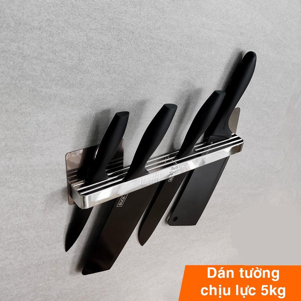 Giá Kệ Để Dao Inox Dán Tường K9, Khay đựng dao 3 ngăn cắm cao cấp chịu lực dụng cụ nhà bếp