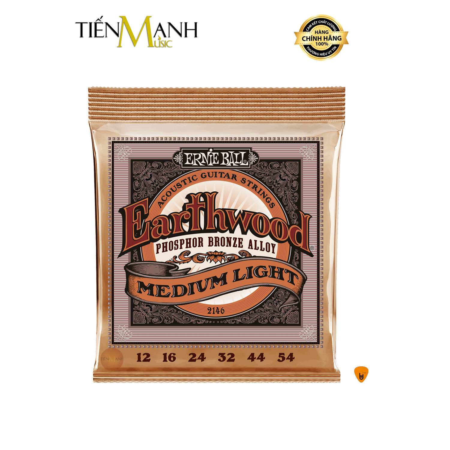 Dây Đàn Guitar Acoustic Ernie Ball 2150, 2148, 2146 Phosphor Bronze Cỡ 10, 11, 12 Strings  Hàng Chính Hãng - Kèm Móng Gẩy DreamMaker