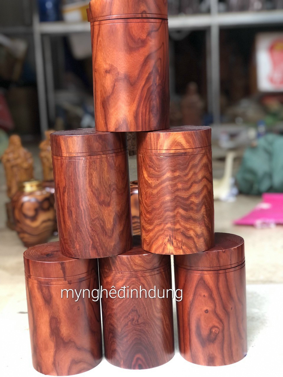 Hộp đựng trà ( chè ) bằng gỗ trắc kt cao 20×11cm