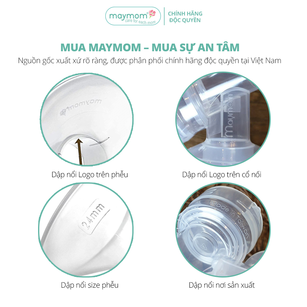 Bộ Phụ Kiện Máy Hút Sữa Unimom Thương Hiệu Maymom, Phễu Hút Sữa Size Từ 10-32mm