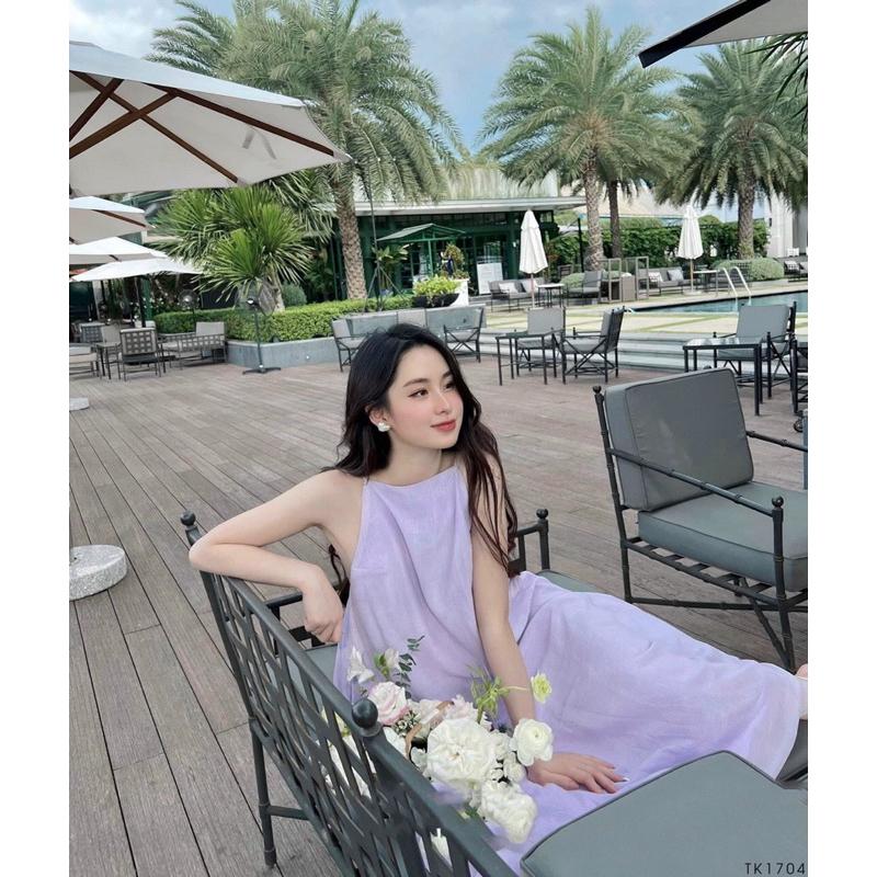 Chen.room Đầm maxi dáng dài hở lưng nhẹ nhàng tiểu thư, váy đầm xinh nhà Chen