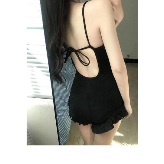 Nemo Bikini - Đồ bơi nữ, áo tắm, đồ bơi 1 mảnh liền thân tôn dáng viền bèo xinh đen