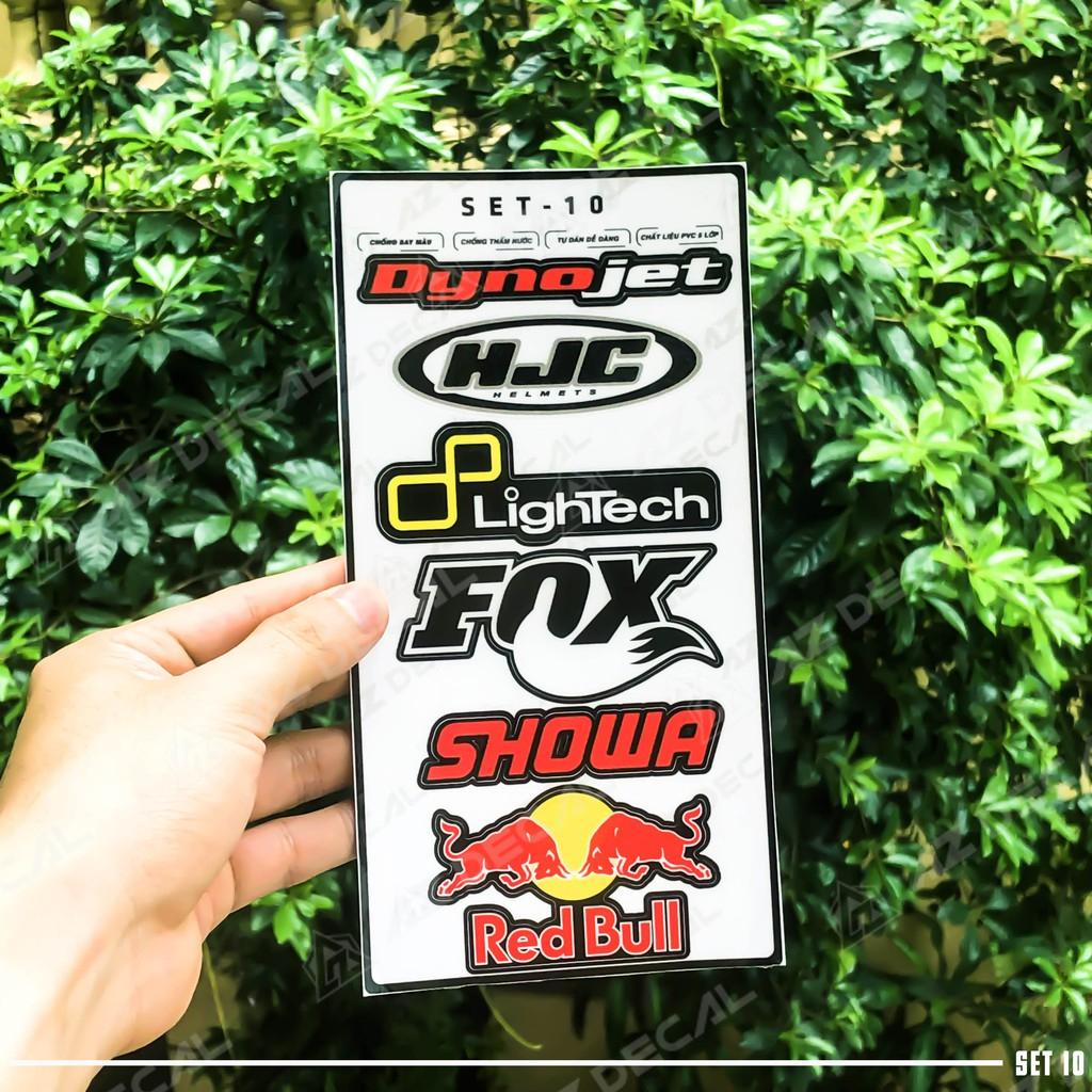 Tem Decal Dán Xe Logo Redbull, Showa, LightechHình Dán Sticker Trang Trí Xe Máy, Xe Điện, Nón Bảo Hiểm-ANCHI PRINTING