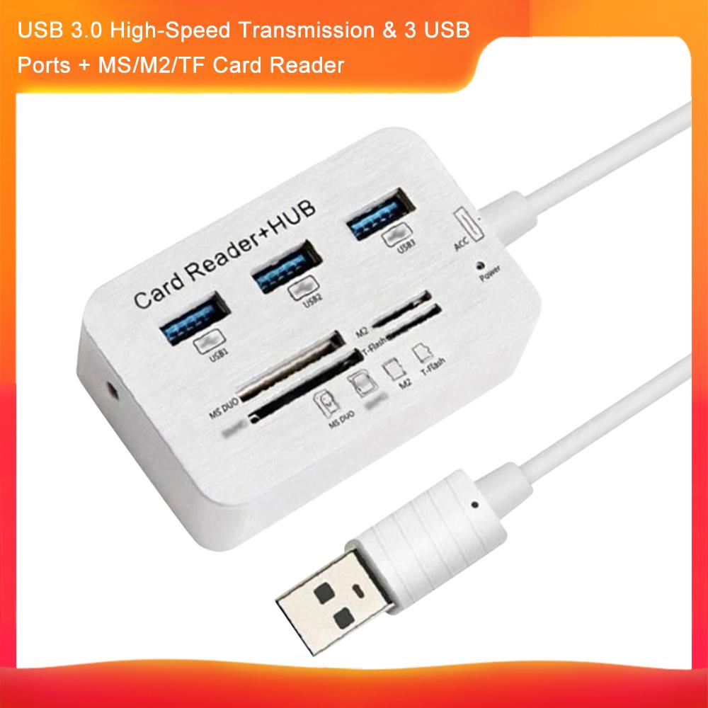 Bộ chia USB 3.0 Loại C 3 cổng Nhiều đầu đọc thẻ tốc độ TF