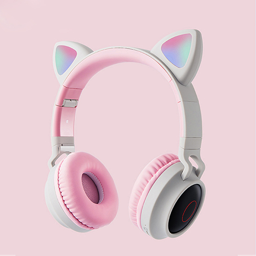 Tai nghe Bluetooth tai mèo đáng yêu có mic đàm thoại cao cấp, tai nghe mèo có đèn phát sáng cute tai nghe tai mèo thời trang, headphone Bluetooth đáng yêu có thể sử dụng khi chơi các tựa game online