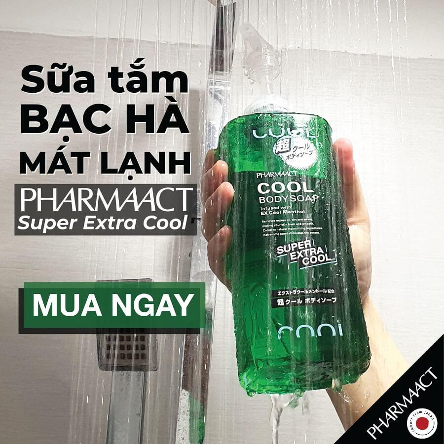 Sữa Tắm Nam Nhật Bản Bạc Hà Siêu Mát Lạnh Pharmaact Extra Cool Body Soap