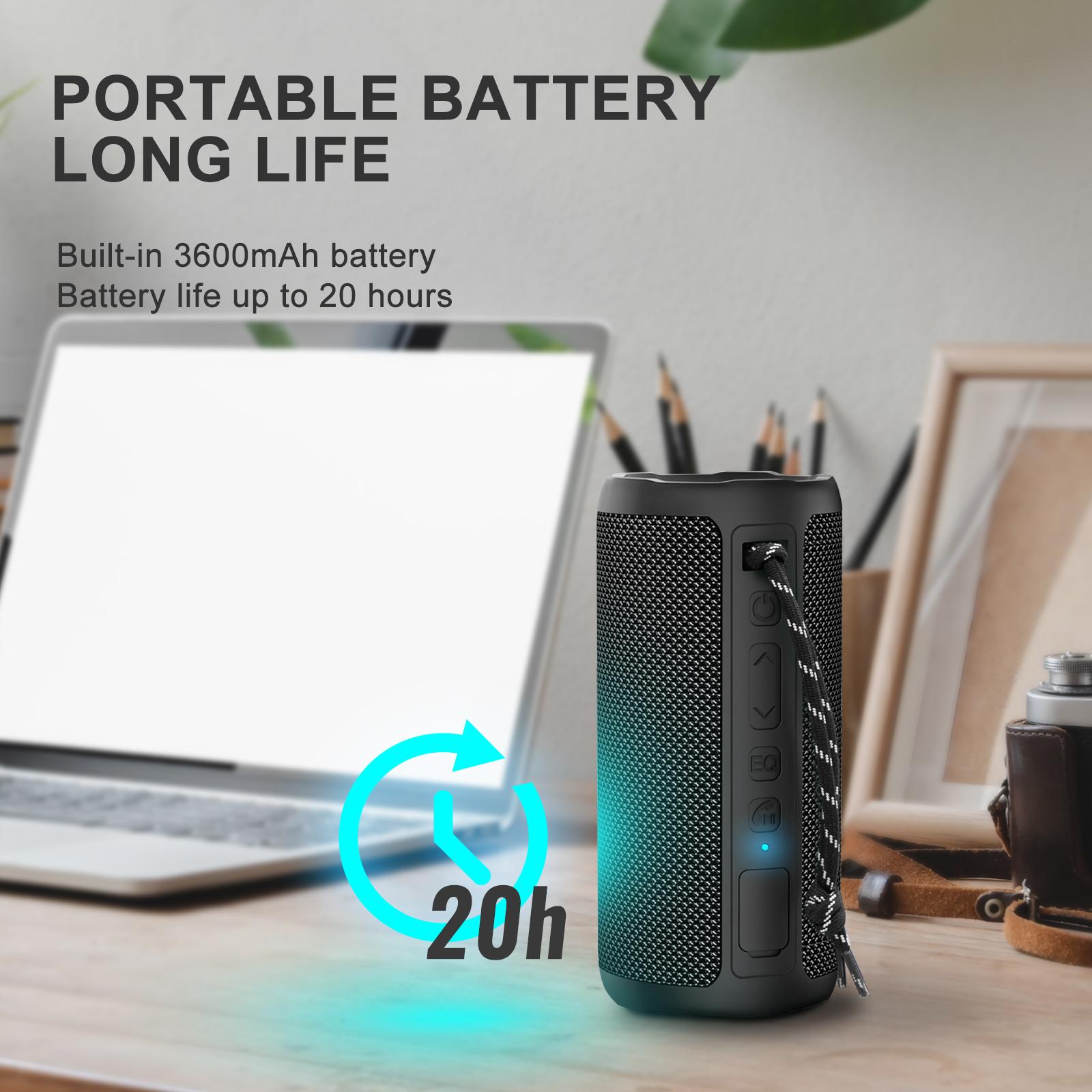 Loa bluetooth di động bạn ipx7 không thấm nước 20 giờ chơi loa siêu trầm TWS 20W âm thanh nổi xung quanh loa không dây ngoài trời