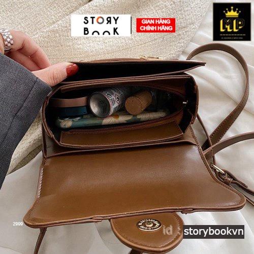 Túi Đeo Chéo Quai Cao STORYBOOK Khóa Ngang Thời Trang Hàn Quốc Tiện Lợi 20x14x7cm