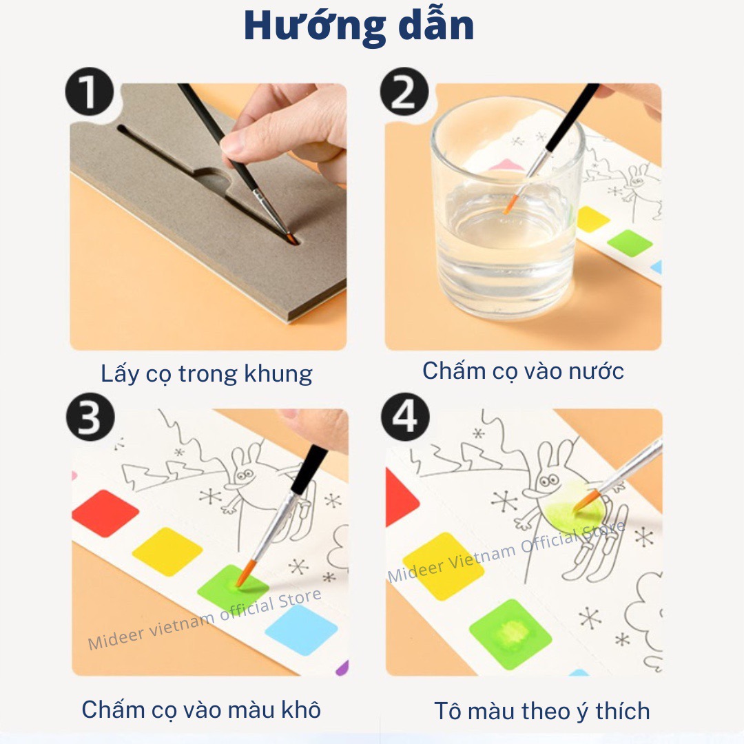 Tranh Tô Màu Nghệ Thuật Cho Bé Mideer Watercolour Painting, Đồ Chơi Thủ Công cho bé 3,4,5,6,7 tuổi