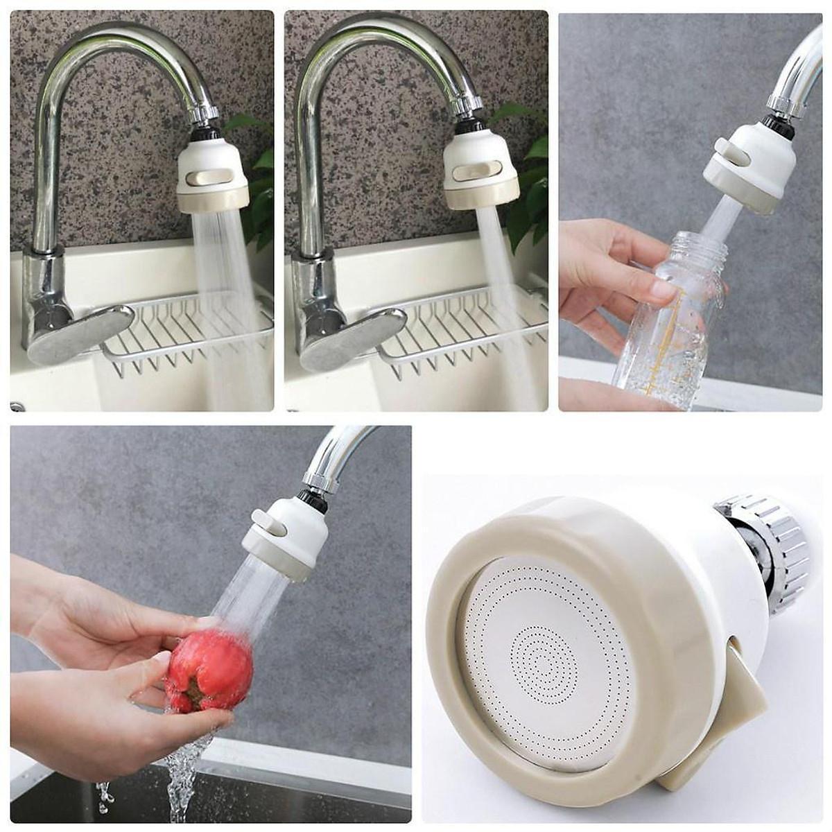 Đầu Nối Vòi Rửa Chén Bát Tăng Áp 200% Với 3 Chế Độ Phun Xoay 360 Độ Tiện Lợi Chất Liệu Thép Không Gỉ Vỏ Nhựa ABS Bền Bỉ