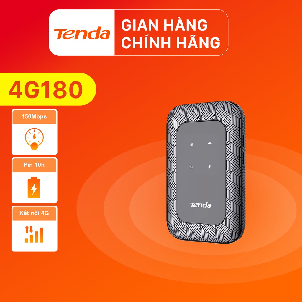 Bộ phát Wifi di động 4G LTE Tenda 4G180 – Hàng Chính Hãng