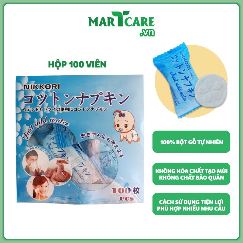 ️️ Nikkori - Khăn Nén Dạng Viên Sản Xuất theo Công Nghệ Nhật Bản ( Hộp Lớn 100 Viên )