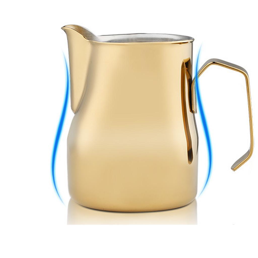 Stainless Steel Coffee Frothing Milk Jug Pull Flower Cylinder Cup