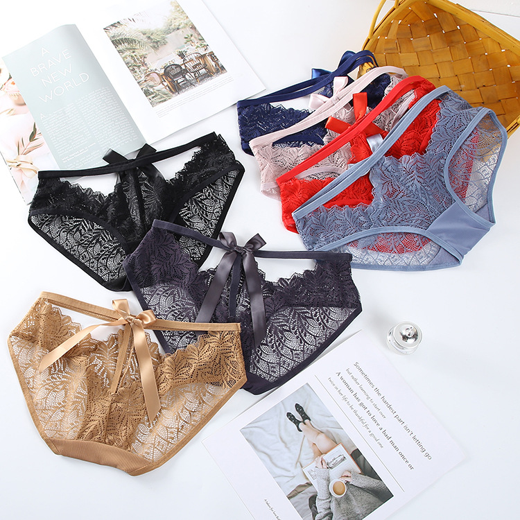 Combo 2 quần lót nữ, quần lót tam giác, quần lót nữ ren mềm mịn đính nơ sau mông xinh xắn, gợi cảm LYEQ072