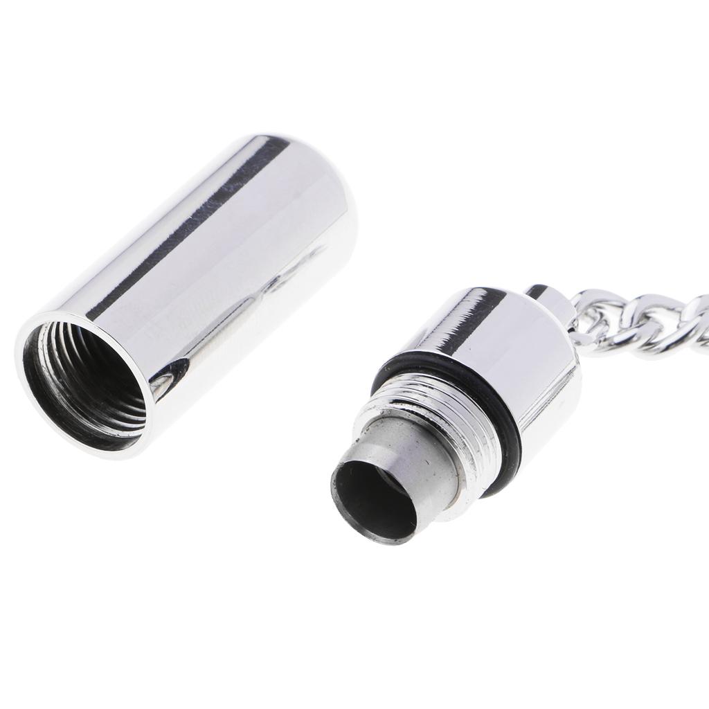 Cigar Punch Keychain – Stainless Steel Silver - Pocket Cigar Punch Tool Double Blades - Key Ring Holder for Men - 4.4cm