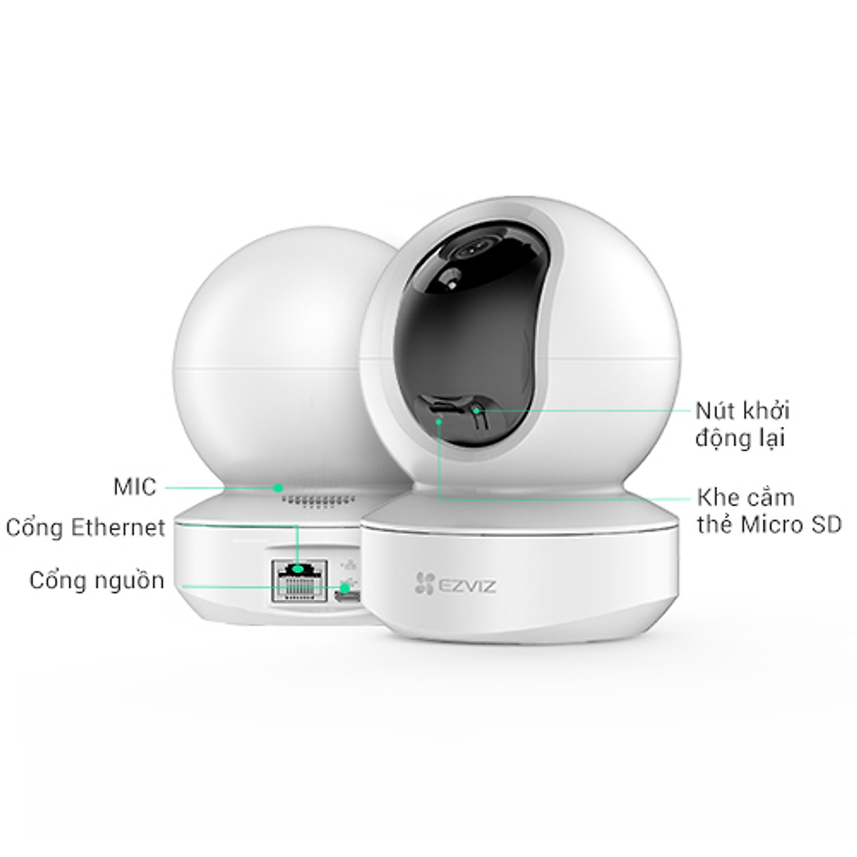 Camera Wifi EZVIZ TY1 2MP FullHD, Lắp Trong Nhà, Quay 360 Độ, Âm Thanh Đàm Thoại 2 Chiều, Hỗ Trợ Thẻ Nhớ Lên Đến 256GB - Hàng Chính Hãng