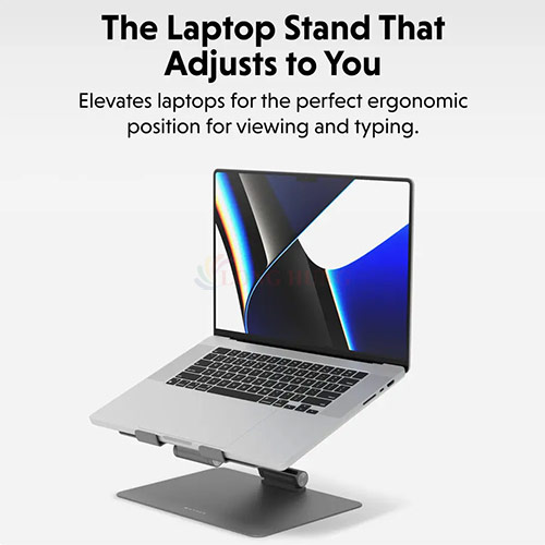Giá đỡ Laptop/máy tính bảng HyperSpace Flexible Angles Ergonomic Laptop Stand HS1150GYGL - Hàng chính hãng