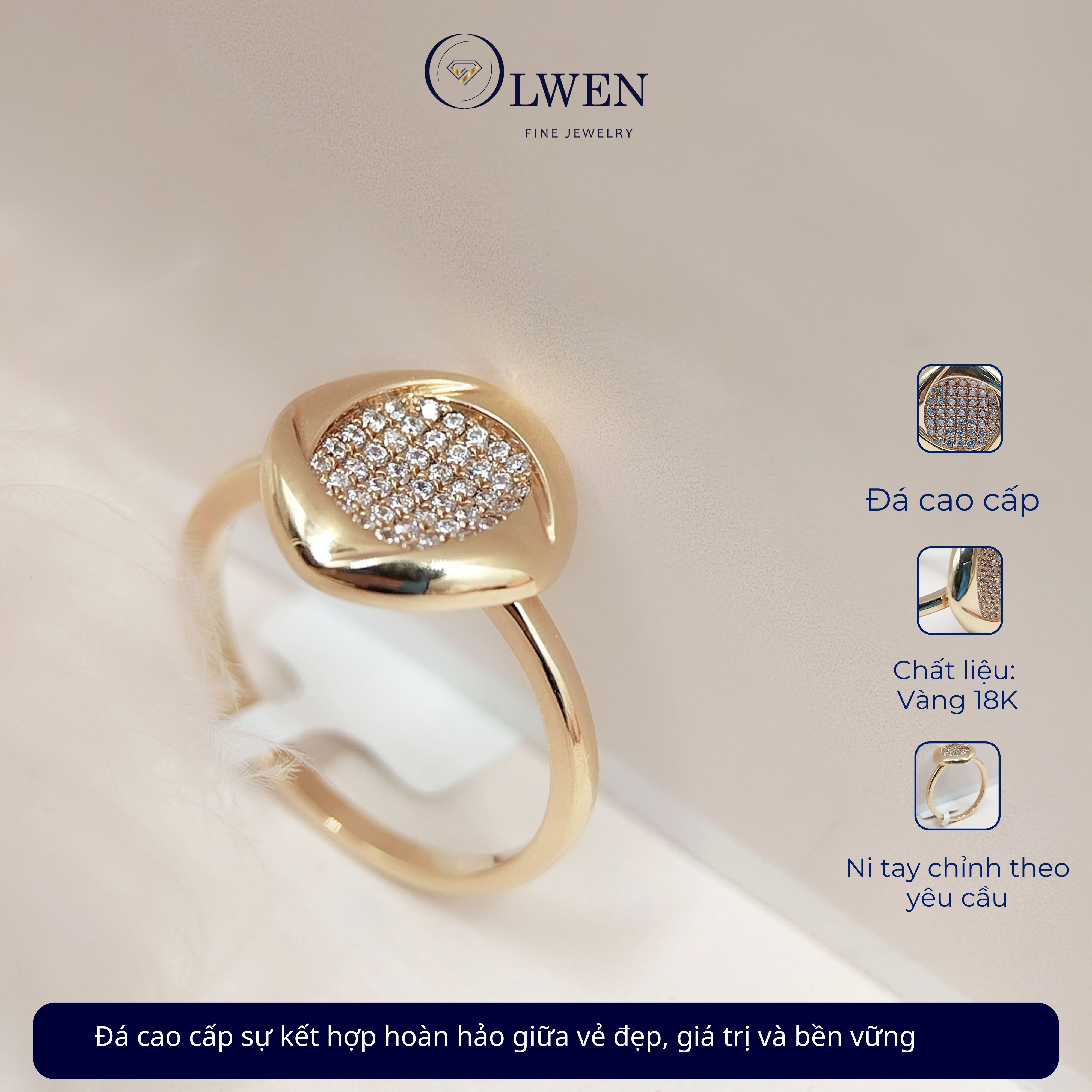Nhẫn HongKong 2 18K HK Olwen HA-R000050