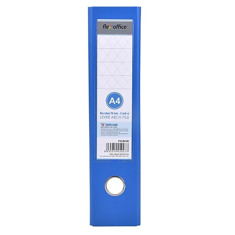 Bìa Còng Thiên Long 70mm A4/FO-BC06 (2 Mặt Xi) - Xanh