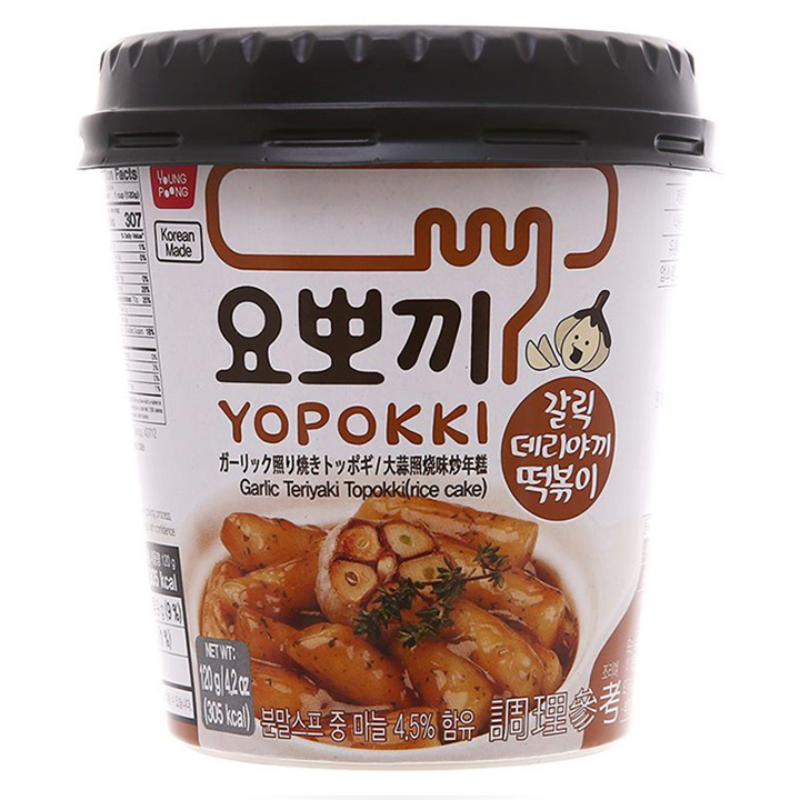 Bánh Gạo Young Poong Topokki Vị Xốt Tỏi Nhập Khẩu Hàn Quốc Dạng Ly (120g/ly)