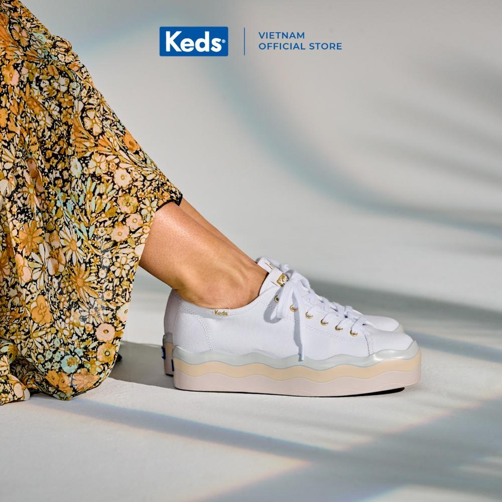 Giày Keds Nữ- Triple Up Canvas Wave Foxing White- KD066008