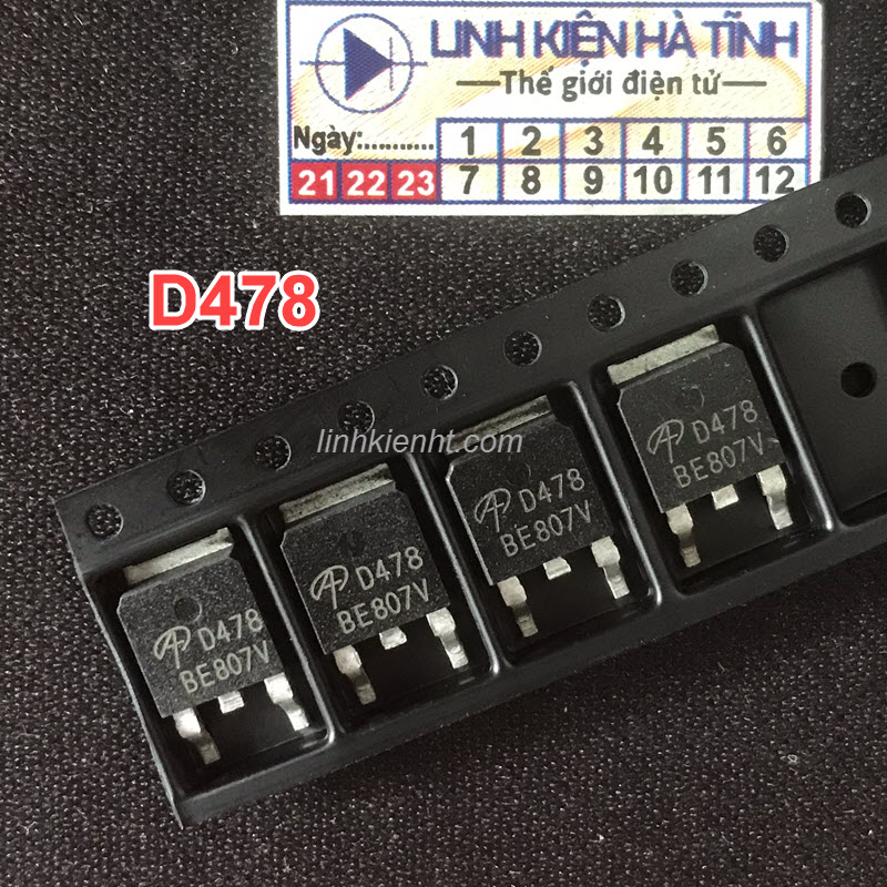 Túi 5 con Mosfet dán AOD478 D478 kênh N 11A 100V