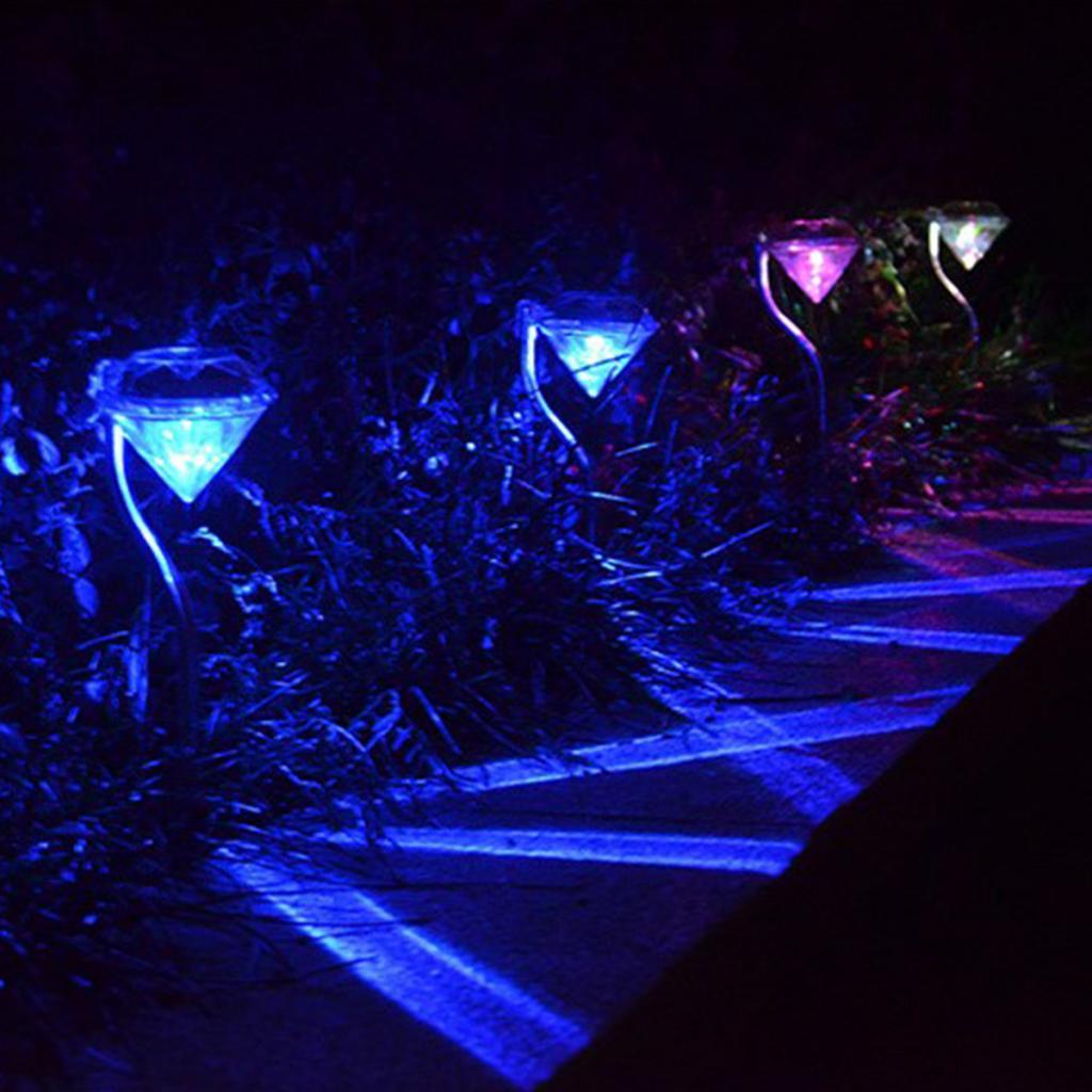 4 Pieces Solar Outdoor Garden Square Path Landscope Decor Lamps Multicolor