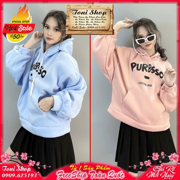 ÁO HOODIE - ÁO KHOÁC NỈ NGOẠI Form Dơi Tay Phồng Purbsso (HD2560 - Kèm Ảnh Thật)