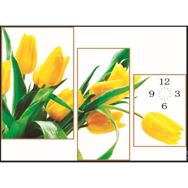 Tranh đính đá-Hoa Tulip Vàng>127x75cm>chưa đính
