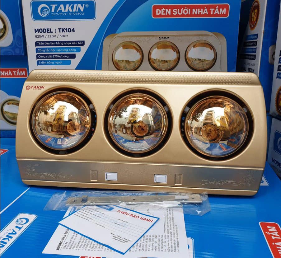Đèn Sưởi Phòng Nhà Tắm 3 Bóng TAKIN TK-106 - Hàng Chính Hãng