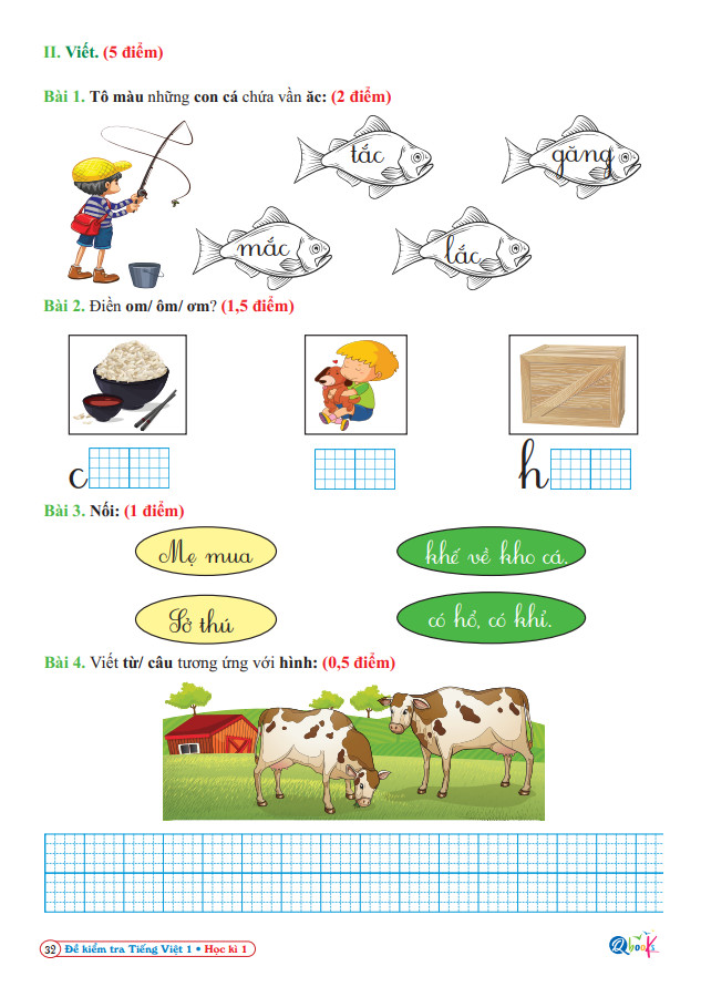 Đề Kiểm Tra Tiếng Việt 1 - Tập 1 - Cánh Diều