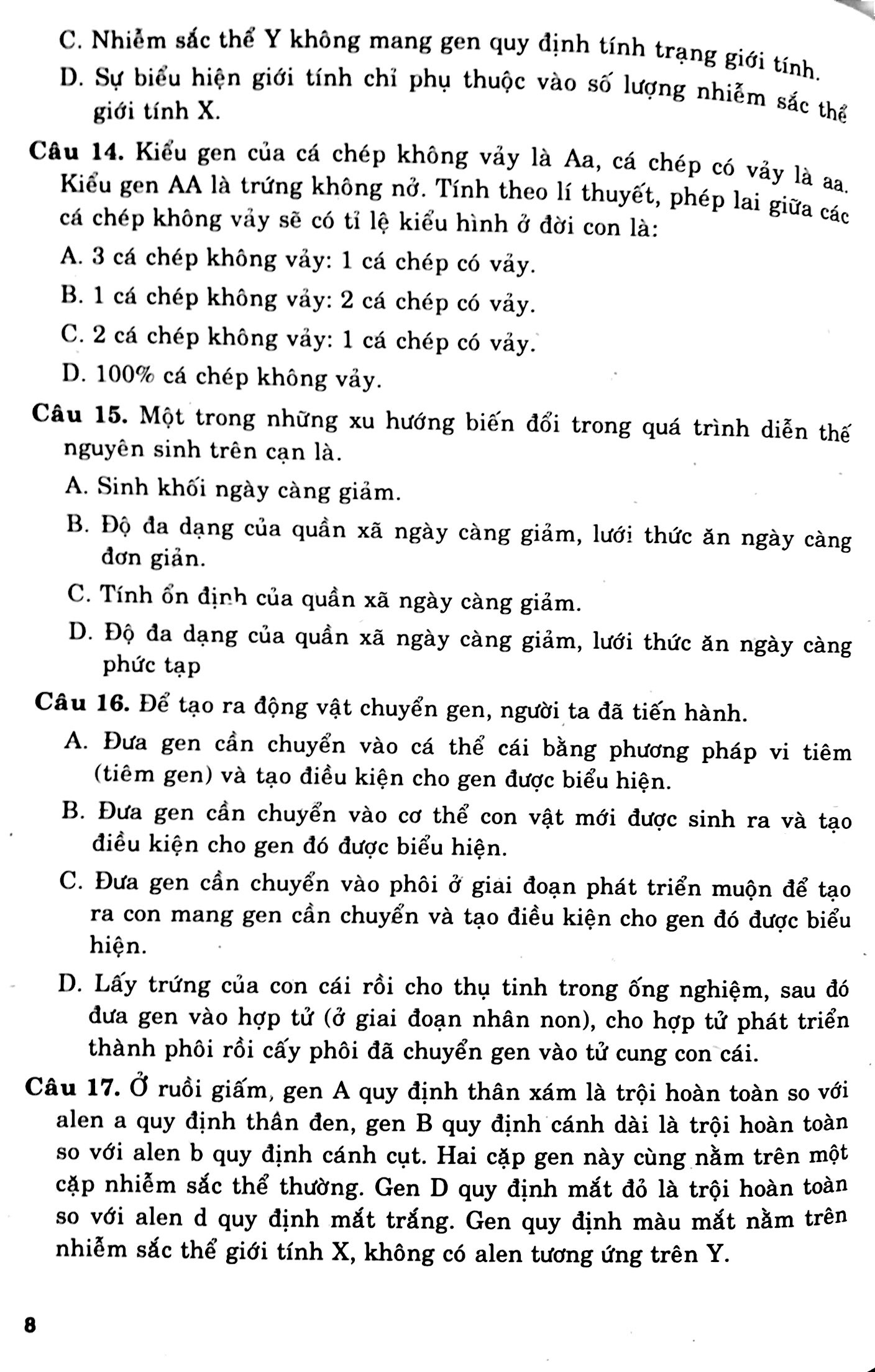 Cấu Trúc Các Dạng Đttn Sinh Học 12