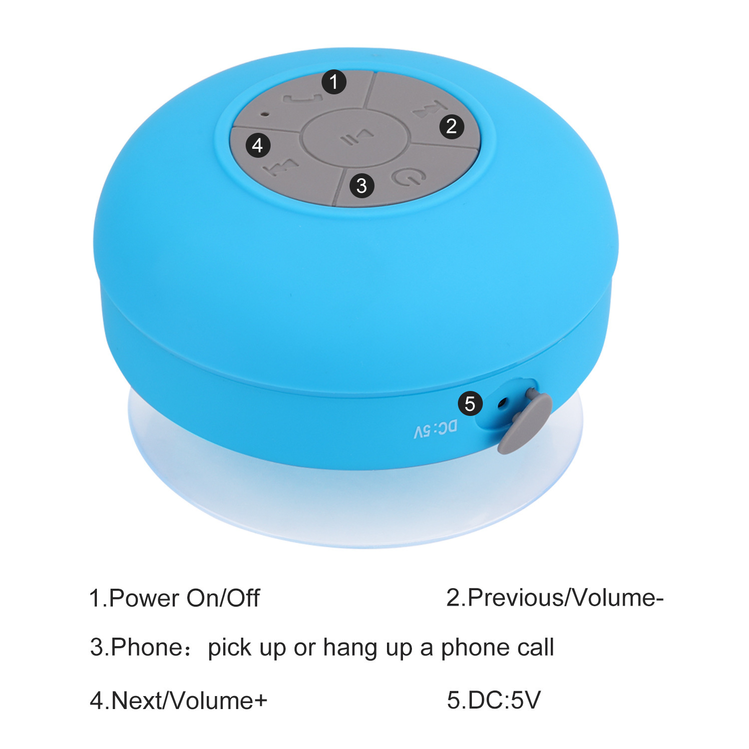 Bán buôn Loa Bluetooth di động mini Không dây Phòng tắm vòi hoa sen chống nước cho điện thoại Soundbar Loa xe hơi rảnh tay Màu sắc: Xanh lục