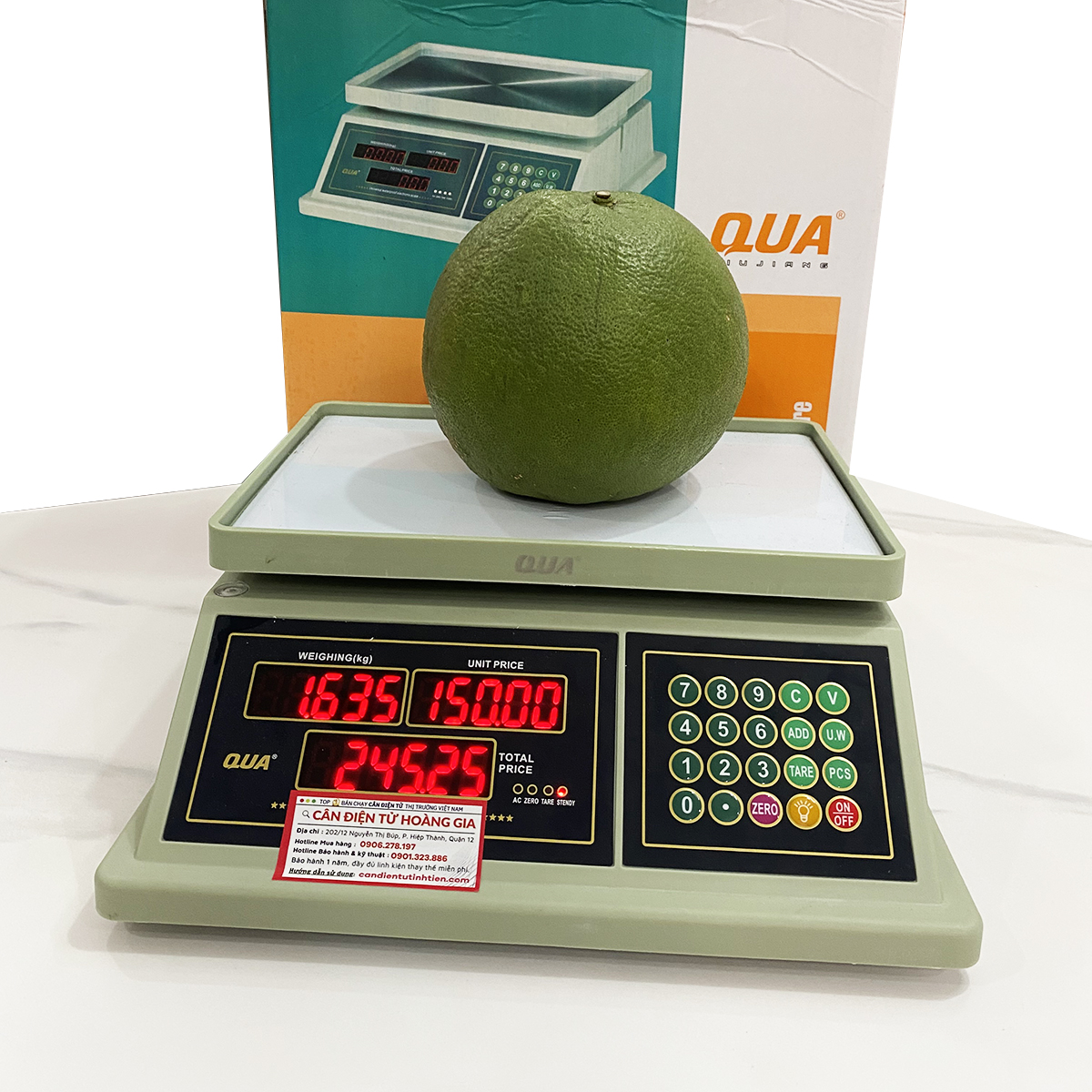 Cân điện tử tính tiền 30kg QUA 832 – Chống nước tuyệt đối 100%