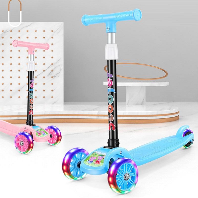 Xe Trượt Scooter 3 Bánh Đèn Led Phát Sáng - Xe trượt gấp gọn thông minh Cho bé 3-8 tuổi