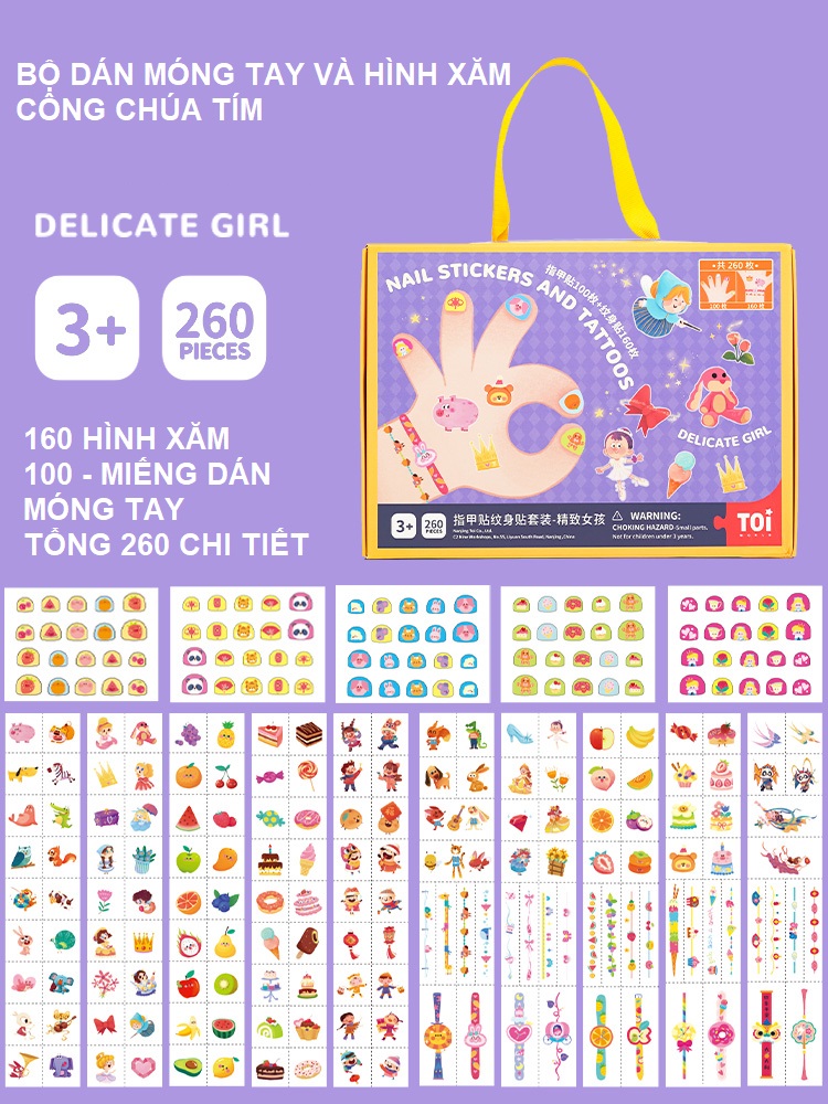 Đồ Chơi Dán Móng Tay và Hình Xăm - TOI Nail Stickers and Tattoos