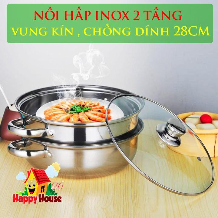 NỒI HẤP INOX 2 TẦNG VUNG KÍN SIZE 28CM